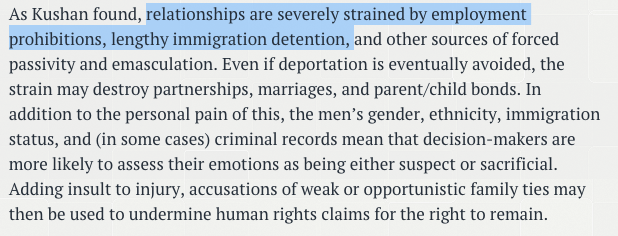DetentionForum's tweet photo. Relationships are severely strained by employment prohibitions + lengthy immigration detention. https://t.co/Dmf5k8q5yM
