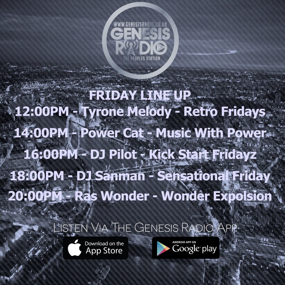 Genesis Radio - Friday Schedule