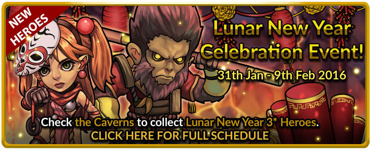 RaidersQuestApp's tweet photo. Meet Charlotte and Caesar, two heroes that will be arriving during the upcoming Lunar New Year Celebration Event. https://t.co/FCDvfsNOPE