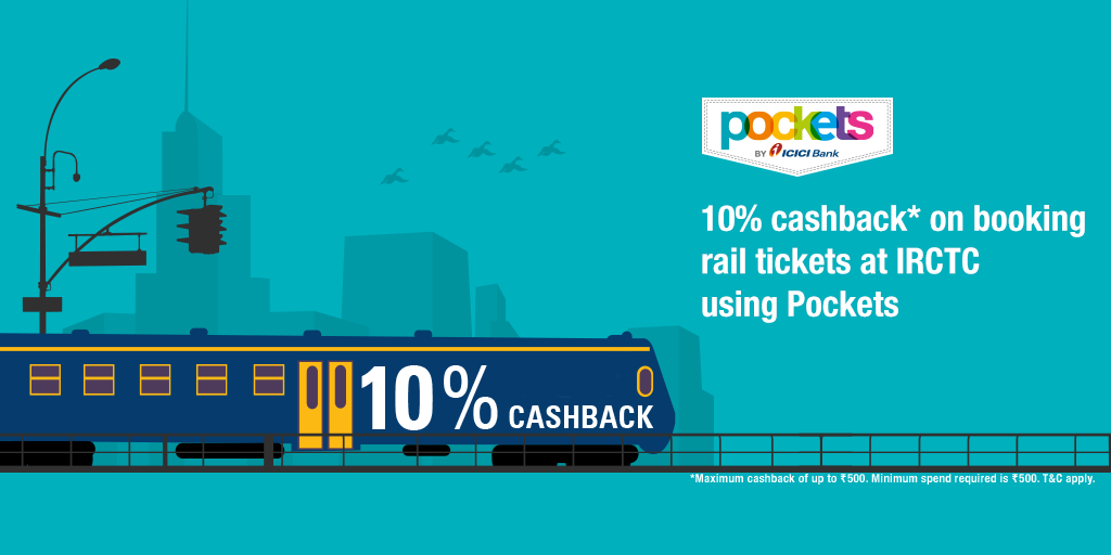 ICICIBank's tweet photo. Book your train & enjoy cashback too via #Pockets! #DontTakeLoad https://t.co/EpMLwydRSY https://t.co/9LVTIDLBV4