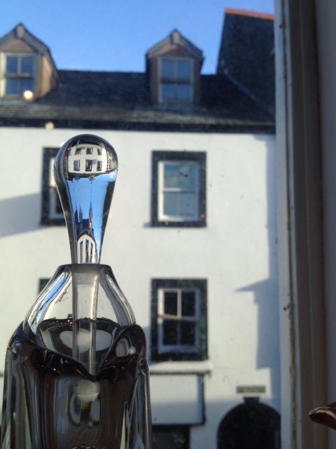 KeswickArt's tweet photo. Patch of blue spotted above #Keswick this morning; trapped it in a bottle for you @CumbriaWeather @georgefisheruk https://t.co/seyo0z9ruL