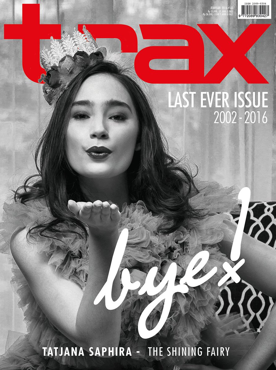IndonesiaMagz's tweet photo. This is it! The very last issue of #TRAX featuring Indonesian actress, Tatjana Saphira. #GoodbyeTRAX https://t.co/IZLM0e19UN