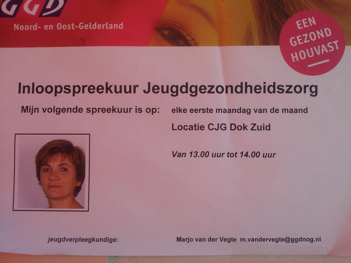 Maandagmiddag heeft Marjo van de Vegte weer inloopspreekuur. Voor opvoedkundige vragen kunt u binnenlopen.