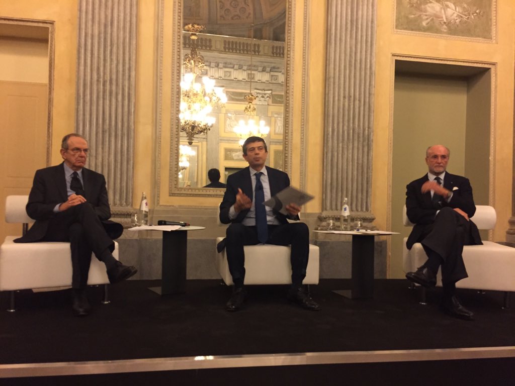 Monza, Villa Reale, incontro Fondazione Costruiamo il Futuro,  #PiercarloPadoan, #Gianfelice Rocca e @Maurizio_Lupi