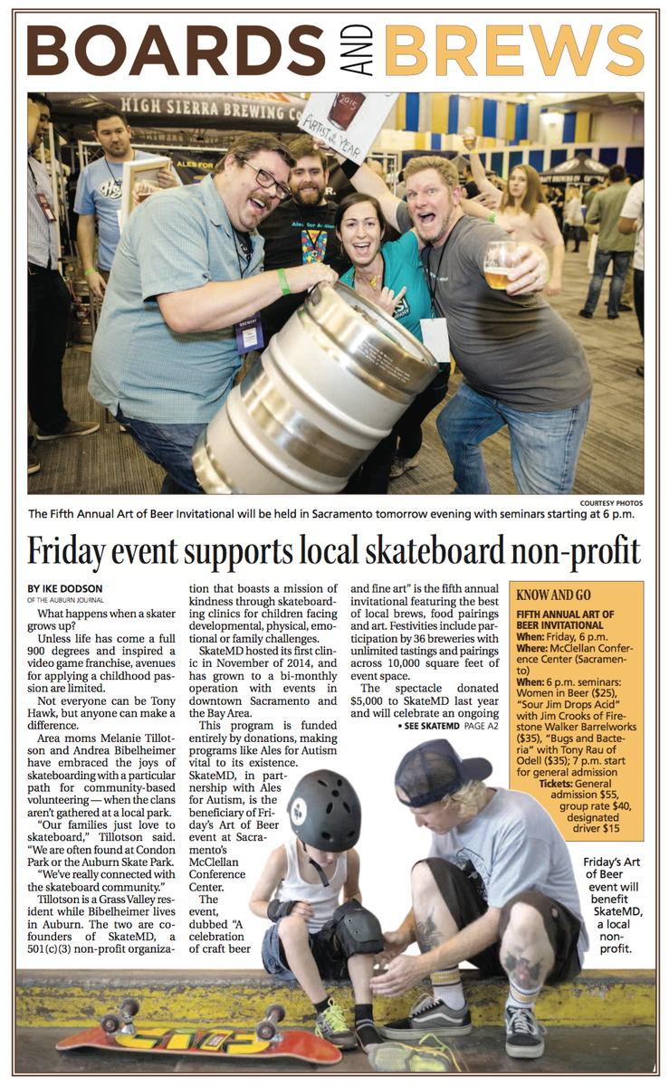 Don't forget to support <a href="/SkateMD_HH/">SkateMD_HH</a> grab tickets to today's <a href="/ArtofbeerCA/">Art of Beer</a> event.  More info - auburnjournal.com/article/1/28/1…