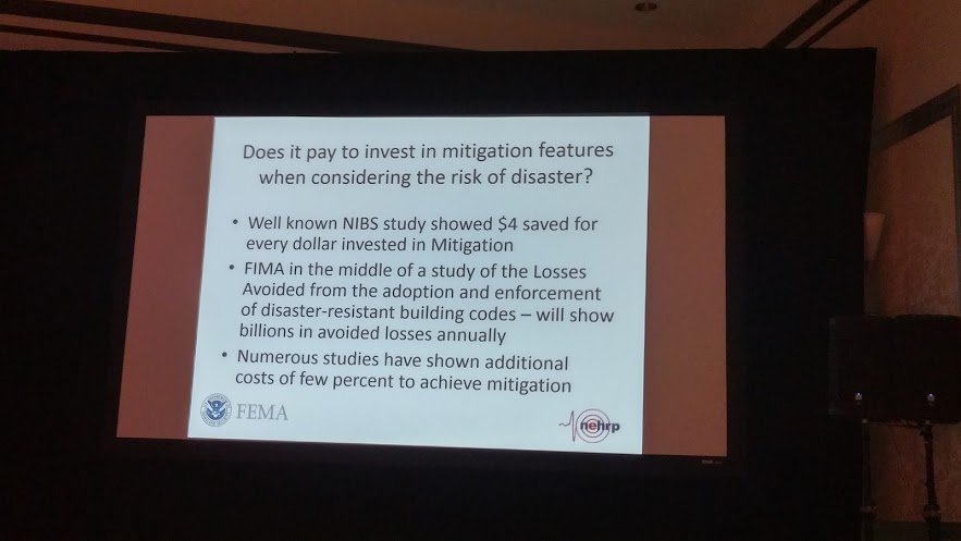 ALInsuranceCtr's tweet photo. .@fema's Ed Laatsch: Does it pay to invest in mitigation features when considering the risk of disaster? #FLASHAC https://t.co/wCBTQB7BDw
