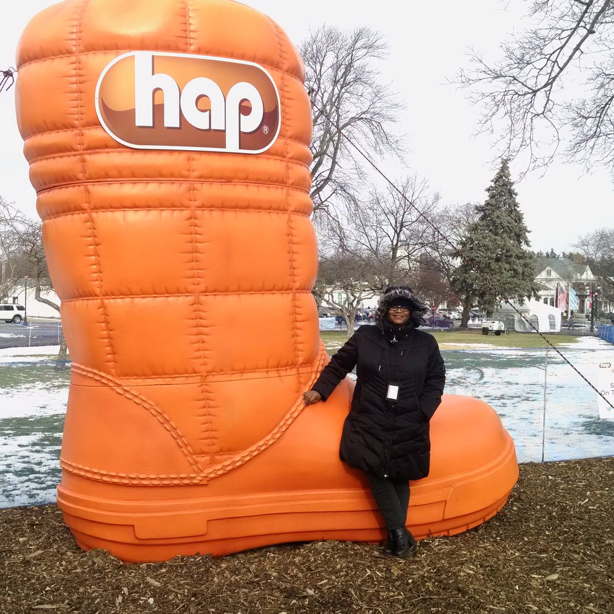hapmichigan's tweet photo. Heading to @zehnders #Zsnowfest this weekend? Get a pic with our big boot and share using #hapbootsforkids https://t.co/e9pmCuN7mC