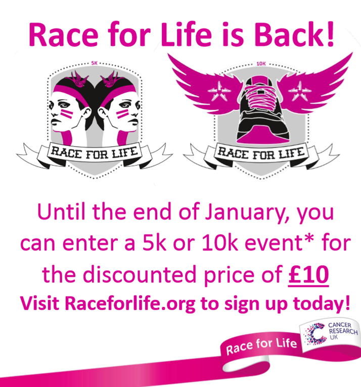 teamkal's tweet photo. £10 entry for this years @raceforlife if you sign up before February! #PinkArmy Sign up at https://t.co/L2OznFTuPQ https://t.co/nK9cNZO6No