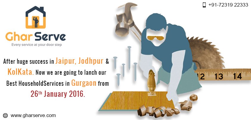 gharserve's tweet image. Contact for On Demand Carpenter Service in Jaipur, Jodhpur, KolKata and Gurgaon.
gharserve.com