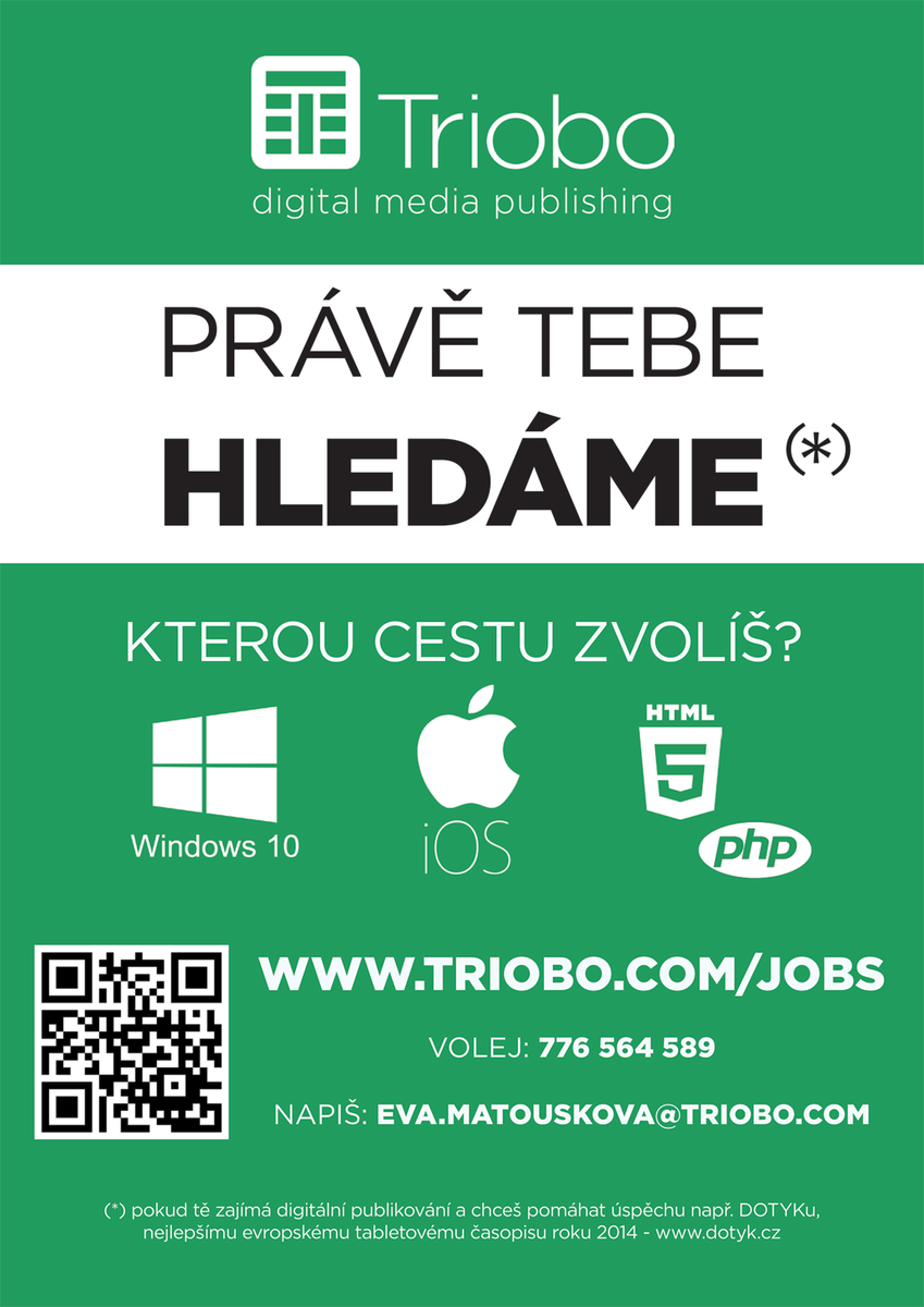 triobo_cz's tweet photo. Hledáme posily pro #Triobo: vývojáře #PHP a #HTML5 nebo #iOS nebo #Windows10 (UWP). Vyberete si? I externě. #jobs https://t.co/MADTLHkFNA