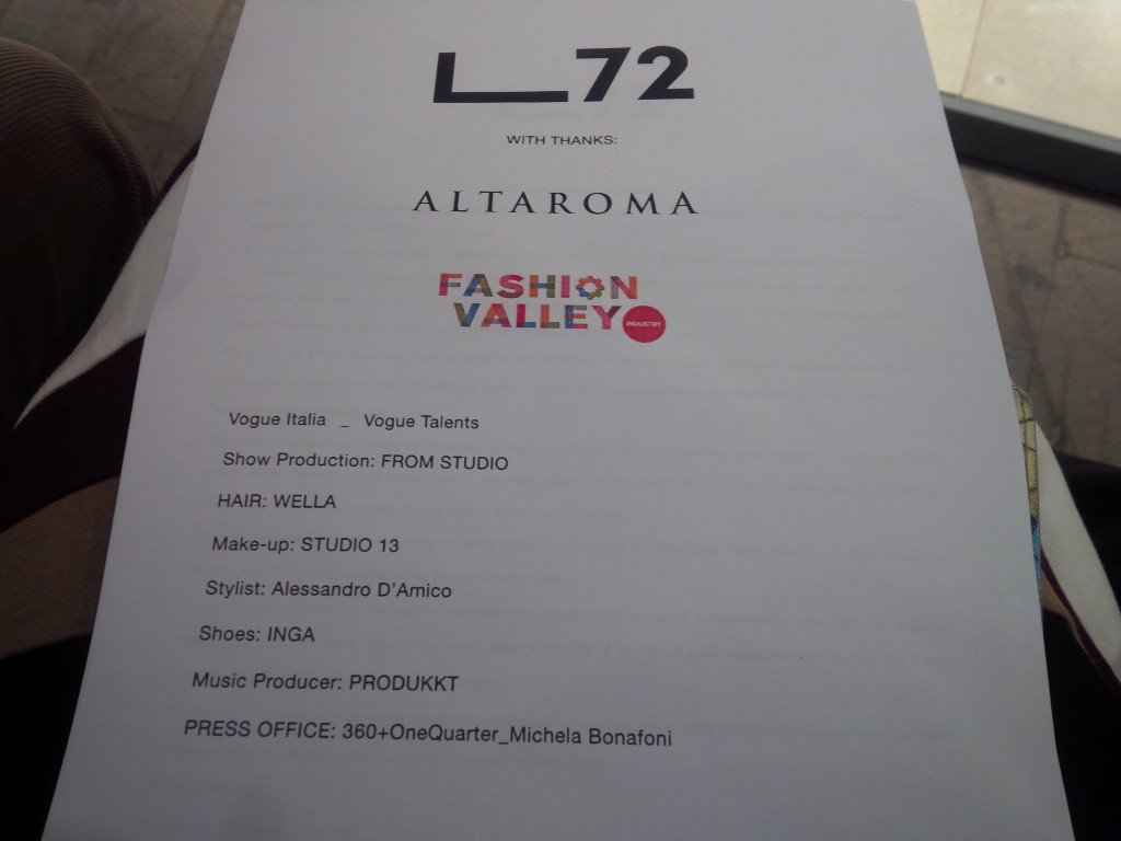 La sfilata di L72 a <a href="/ALTAROMA/">Altaroma</a> 
La genialità di un grande creativo, la capacità produttiva di <a href="/FashionValleyit/">Fashion Valley</a>