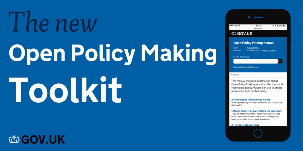 We're really excited launch the new Open Policy Making toolkit. Check it out. gov.uk/guidance/open-…
