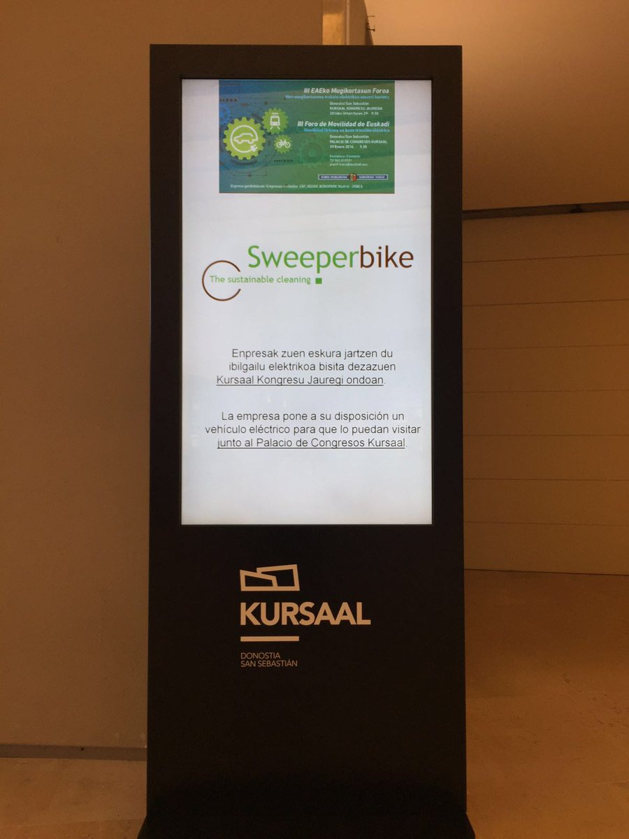 Sweeperbike's tweet photo. Esta mañana hemos estado en Donosti, en el tercer foro sobre Movilidad Eléctrica. #movilidadsostenible #limpieza https://t.co/qFy8AYwy84