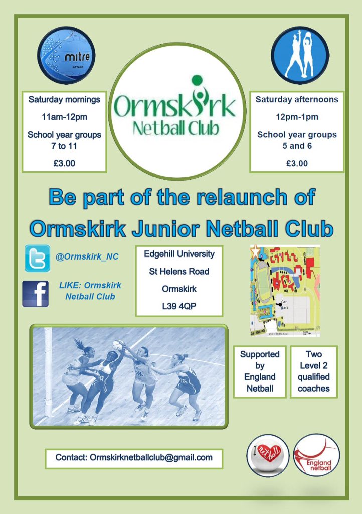 Netball for all West Lancs juniors is here... Come join us tomorrow, 11am for years 7-11 and 12 noon for years 5 &amp; 6