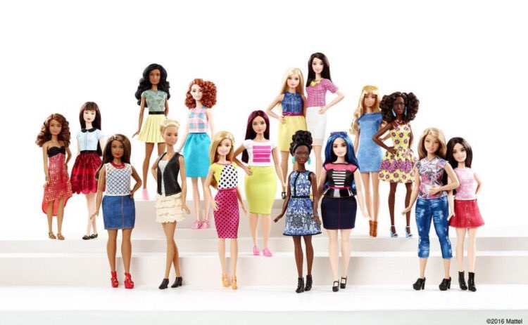GirlsHealthEd's tweet image. .@barbie just launched 4 new body types, 7 skin tones, 22 eye colors &amp;amp; 24 hairstyles. #thedollevolves #bodypositive