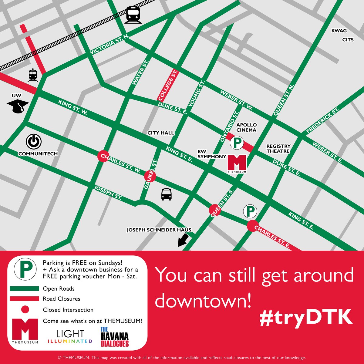 THEMUSEUM's tweet photo. Just a reminder about the @rideIONrt Construction happening in @DTKitchener #tryDTK https://t.co/FMRIFunu2f