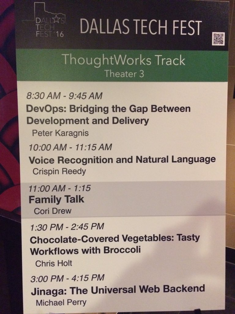 rajveerr's tweet image. ThoughtWorks line up for the day. #dallastechfest #thoughtworksdallas