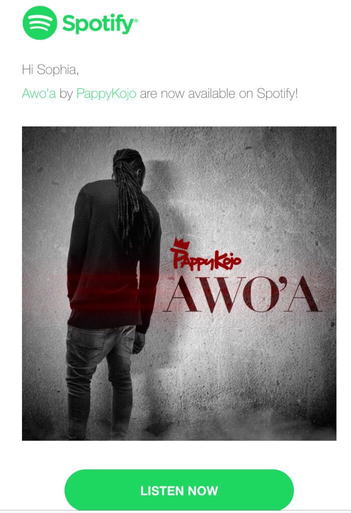 SophiaSooFire's tweet image. #Awoa is available on #Spotify I love waking up to emails like this! Go cuz!!  @PAPPYKOJO #SooFireTV #SooFire 🔥🔥🔥🔥