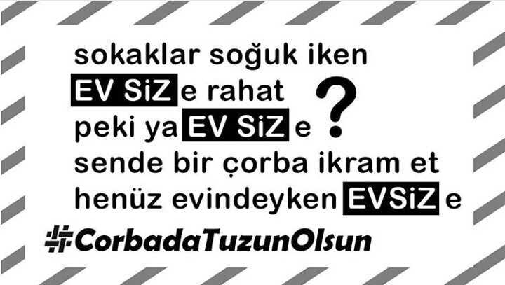 saylans's tweet photo. #CorbadaTuzunOlsun
#HaveYouBeenHomeless 
SOKAKLAR SOĞUK İKEN 
evsiz e RAHAT
PEKİ YA evsiz e
SENDE BİR ÇORBA İKRAM ET https://t.co/4wBRYHnewg