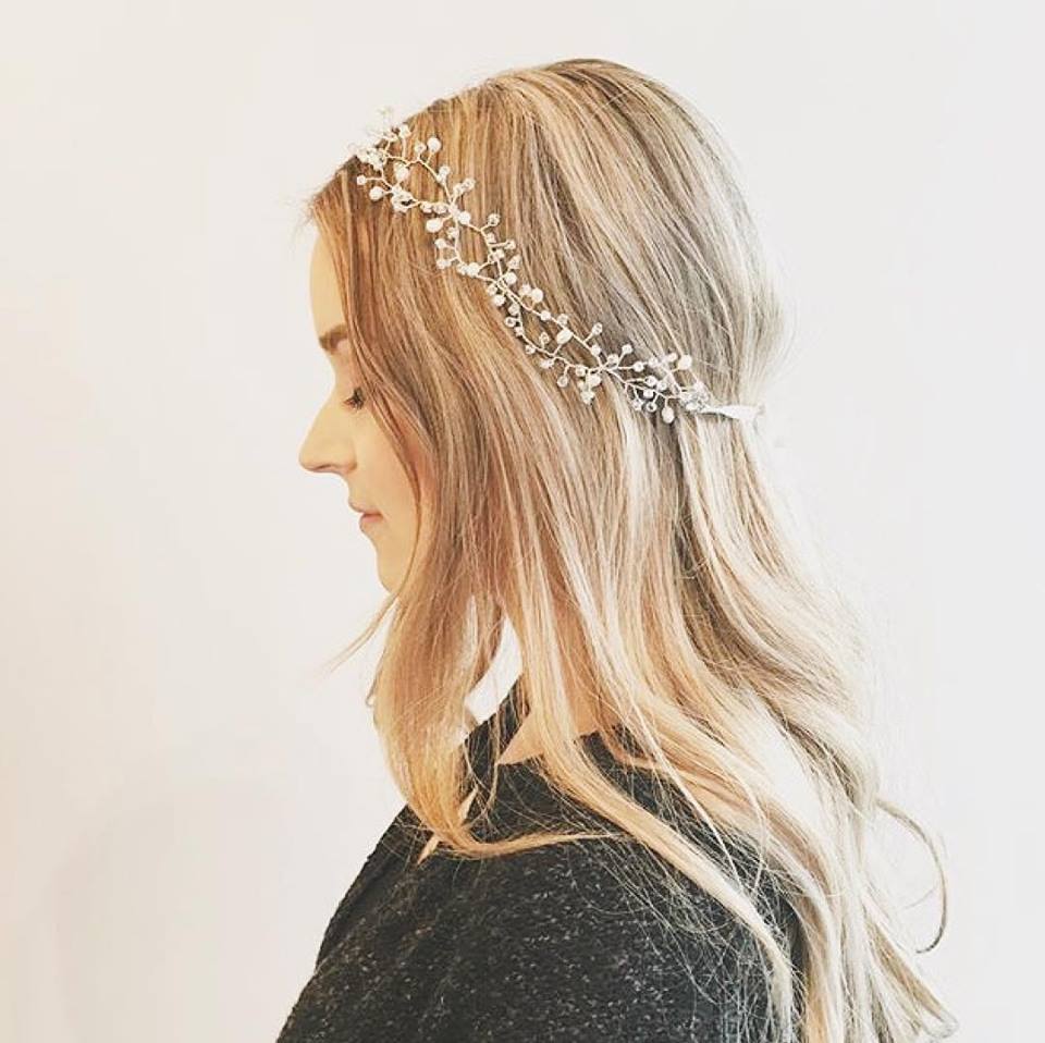 Our Freya hair ribbon from the lovely ladies over at <a href="/DelicaBridal/">Delica Bridal</a>!
