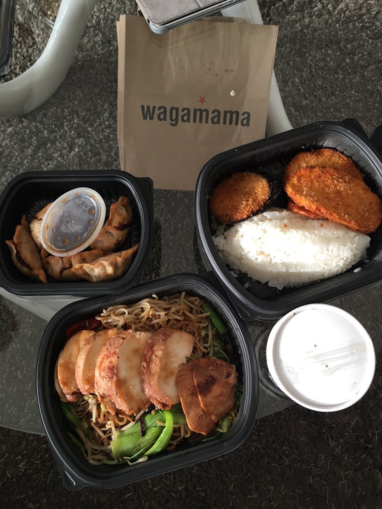 EBacquelin's tweet photo. @wagamamaireland via @Deliveroo_DUB now being enjoyed at home! #foodie #FridayFeeling #dundrum #delight https://t.co/S1j0tNjXFo