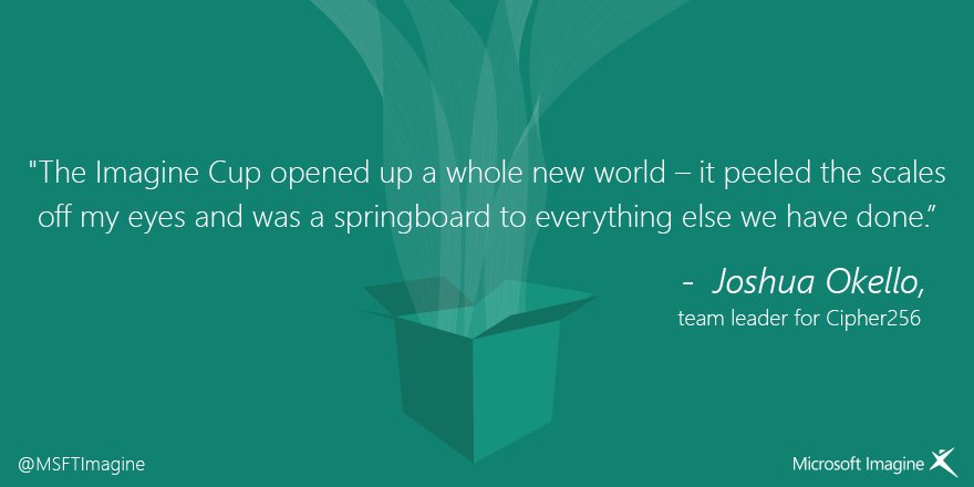 MSFTImagine's tweet photo. See how #ImagineCup led team #Cipher256 to develop life altering #tech! https://t.co/DfXnD9oQw7 https://t.co/zTDvsLL4zk