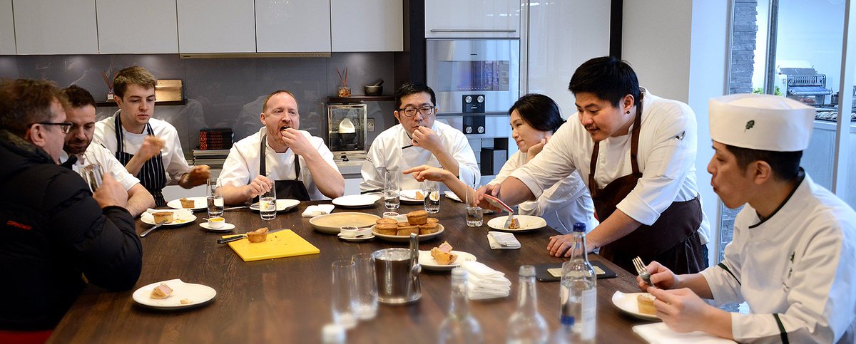 Pork Pie Tasting! 
Chefs: Lanshu Chen &amp; Hideaki Matsuo
#Obsession16 <a href="/NorthcoteUK/">Northcote</a> <a href="/NigelHaworth/">Nigel Haworth</a> <a href="/andrechef72/">Andre Garrett MCA</a>