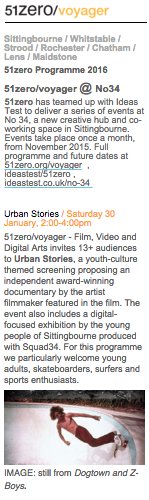 MollyMoodleUK's tweet photo. Come along for the #51zero #filmscreening in Sittingbourne this Sat from 2pm with @IdeasTest https://t.co/df2CkA8W4n https://t.co/9PZaK97CvJ