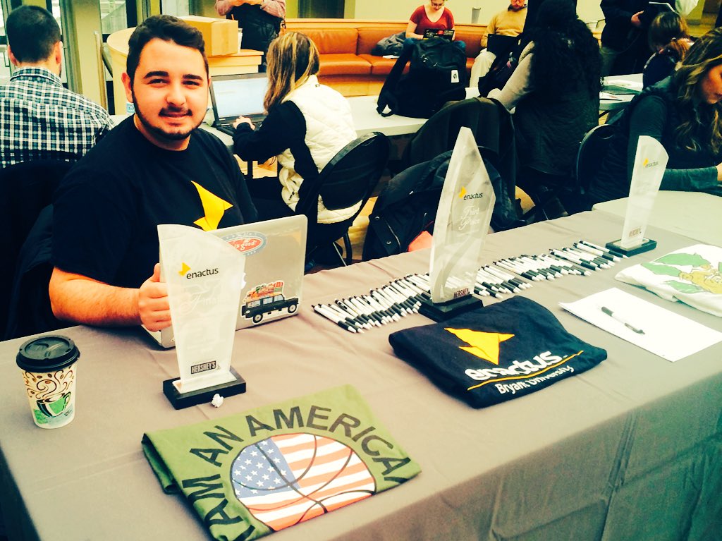 Stop by our org fair table today and learn more about how you can start making an impact with Bryant Enactus!