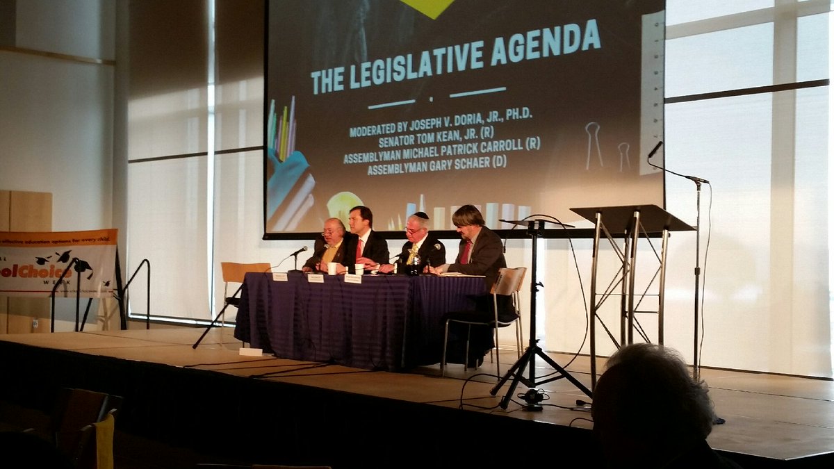NJSchoolChoice's tweet photo. Is #SchoolChoice on the NJ Legislative agenda? @tomkean @garyschaernj and Michael Patrick Carroll discuss at #NJSCS https://t.co/WuVav85Ziu