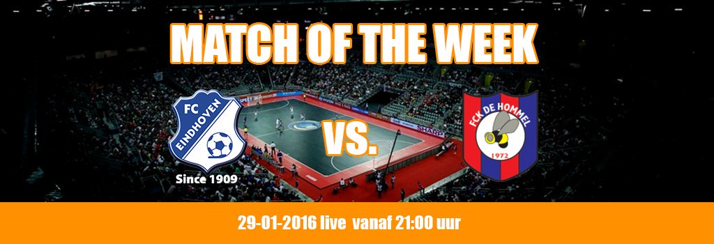 Vanaf 21.00 uur live #zaalvoetbal: de Brabantse derby <a href="/FCEFutsal/">FC Eindhoven Futsal</a> - <a href="/FCKdeHommel/">FCK de Hommel</a> zaalvoetbal.nu/live #Eindhoven