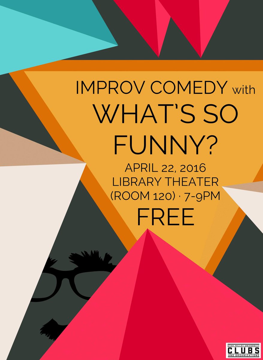 EventsUVU's tweet image. IMPROV COMEDY // Today // 7pm