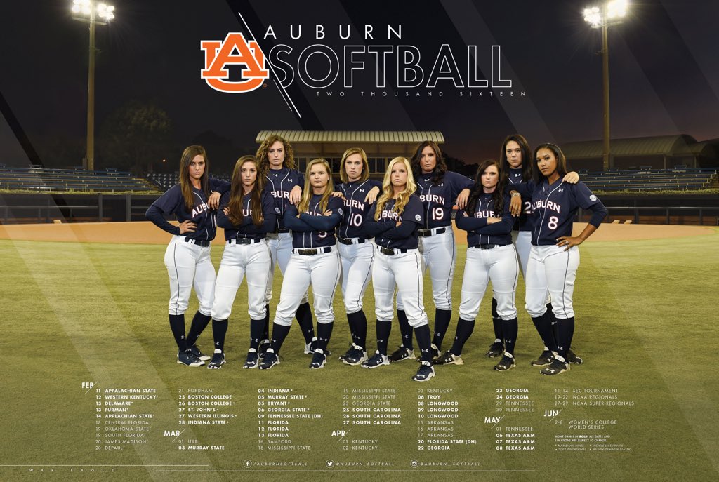 Auburn Softball på Twitter "This year's schedule posters are straight
