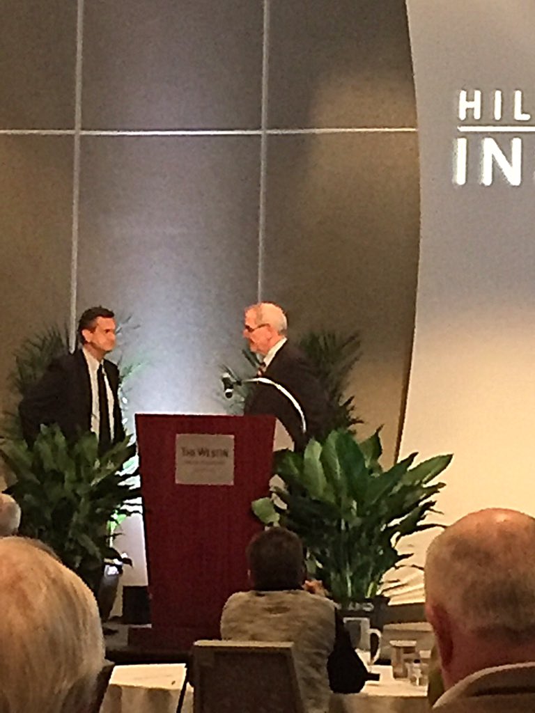 HH_Institute's tweet photo. Charlie Gibson @ABC and @senatortomdavis briefly discuss SC use of federal taxpayer money #healthcare  #hhisummit https://t.co/uCMrsUXUsG