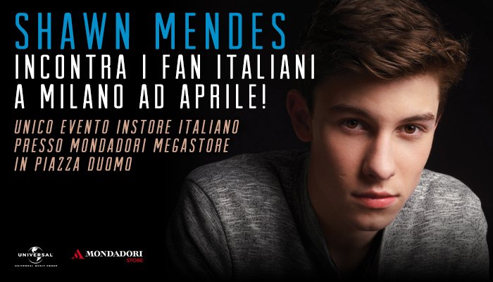 UMusicItalia's tweet photo. .@shawnmendesITA in unico evento instore a Milano 💣 Ecco a voi tutte le info https://t.co/BZVg3zgROR 👊 #ShawnMilano https://t.co/qGavPpQmAA