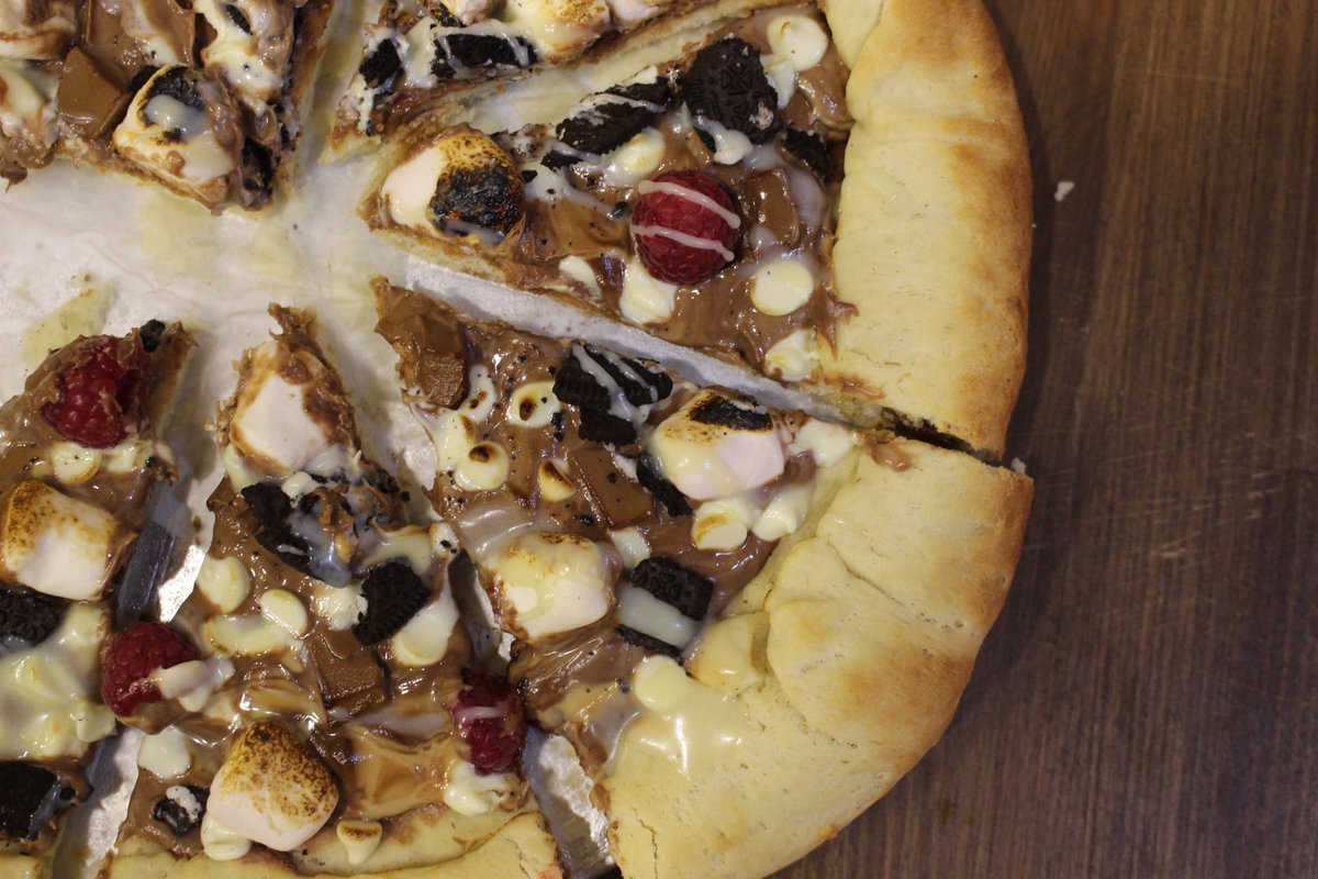 Chocolate Pizza.
Brioche base, chocolate spread, oreos, marshmallows, raspberries.
 So wrong yet so so right.