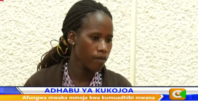 citizentvkenya's tweet photo. Mama afungwa mwaka mmoja kwa kumuadhibi mwanaye, 3, ambaye amekuwa akikojoa kitandani #NipasheWikendi https://t.co/xZMxutmLHV
