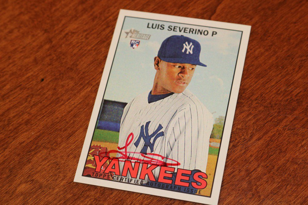 '67s are BACK RT @toppscards Luis Severino in the house signing baseball cards and memorabilia for Topps Authentics