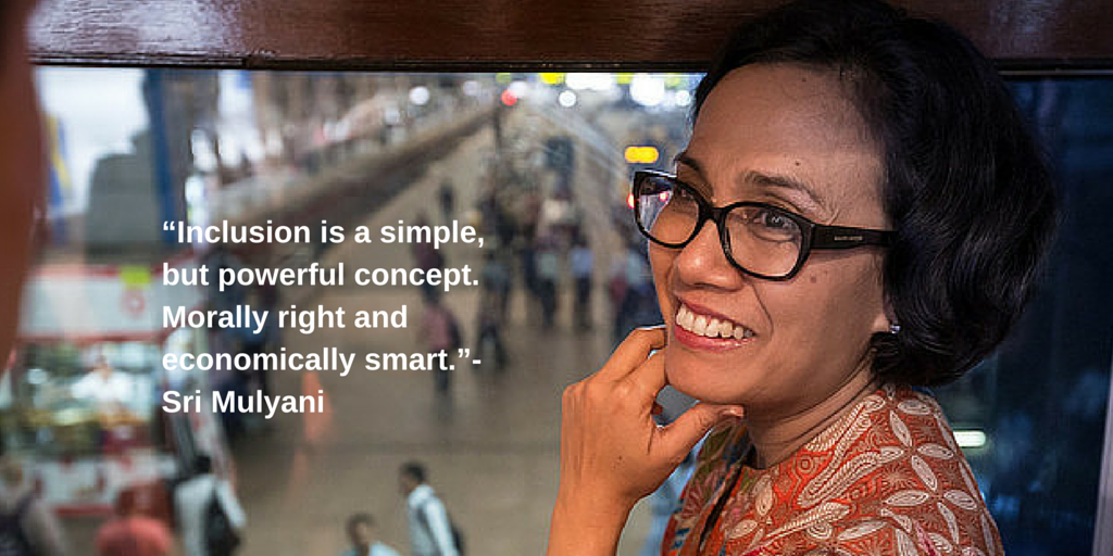 #Inclusion is a simple but powerful concept. Morally right &amp; economically smart.-Sri Mulyani wrld.bg/XBrc3