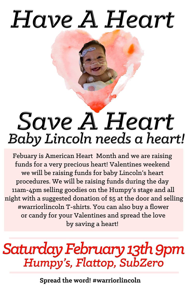 Stay tuned for more details about our fundraiser for baby Lincoln next month! We're supporting his fight!