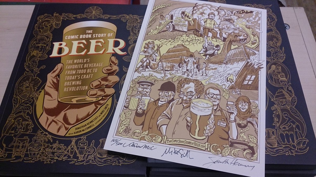 OKComics's tweet image. We had hundreds of the @TheCBSOB Beer Graphic Novels, but we're down to our last few with signed prints.
