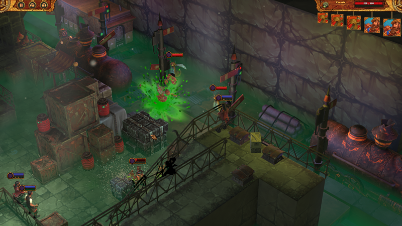 A sewer slug blown to smithereens as a battle unfolding in the Underworld. #screenshotsaturday #indiedev #steampunk