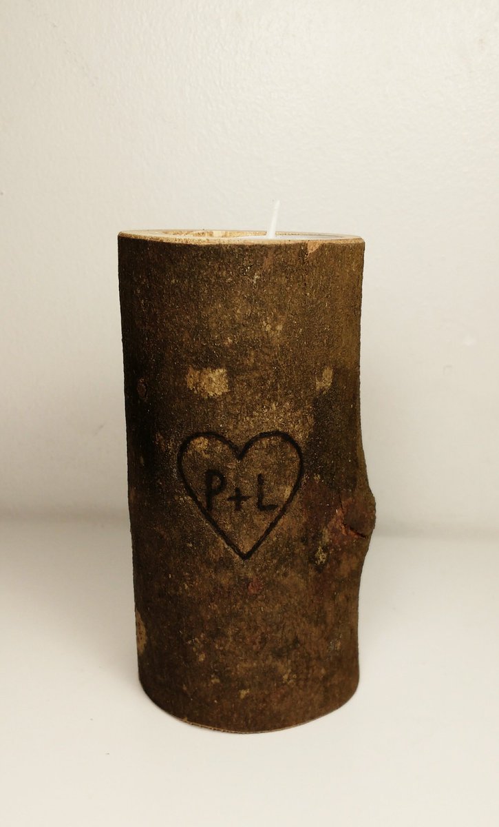 Personalised wood burned candle sticks just for Valentines #ValentinesDay #giftideas #wood onceuponadandelion.com