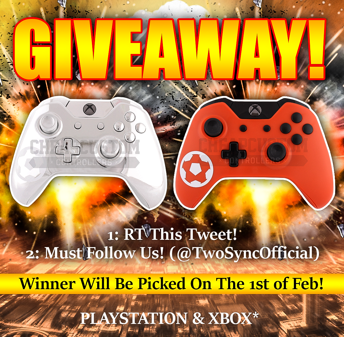 TwoSyncOfficial's tweet photo. *GIVEAWAY* Win A Custom Controller from https://t.co/ZwOY3JlfRy
1: RT This Tweet
2: Must Follow Us! @TwoSyncOfficial https://t.co/Bitosv86ov