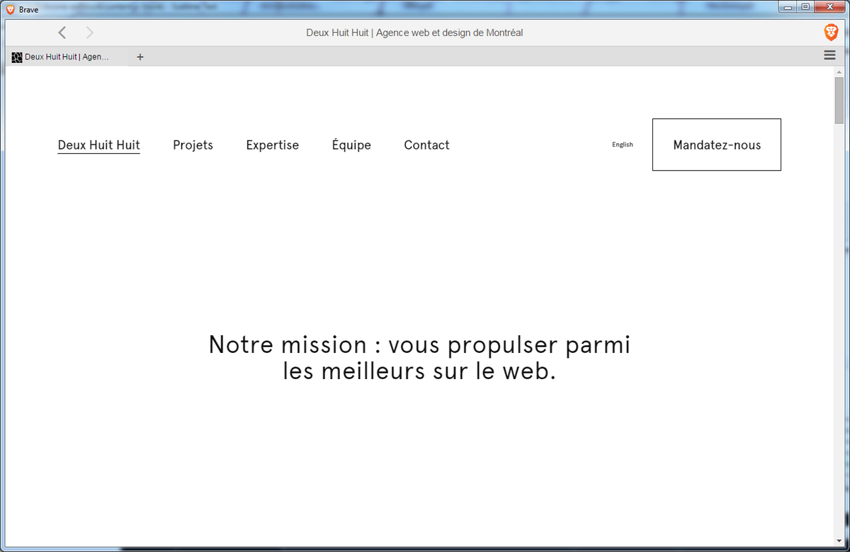 DeuxHuitHuit's tweet image. deuxhuithuit.com looks great and loads fast in @brave :)