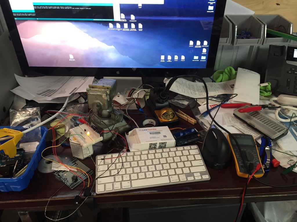 _phred's tweet photo. Prolly should clean up #Arduino #prototypin https://t.co/BRFPTqMccz