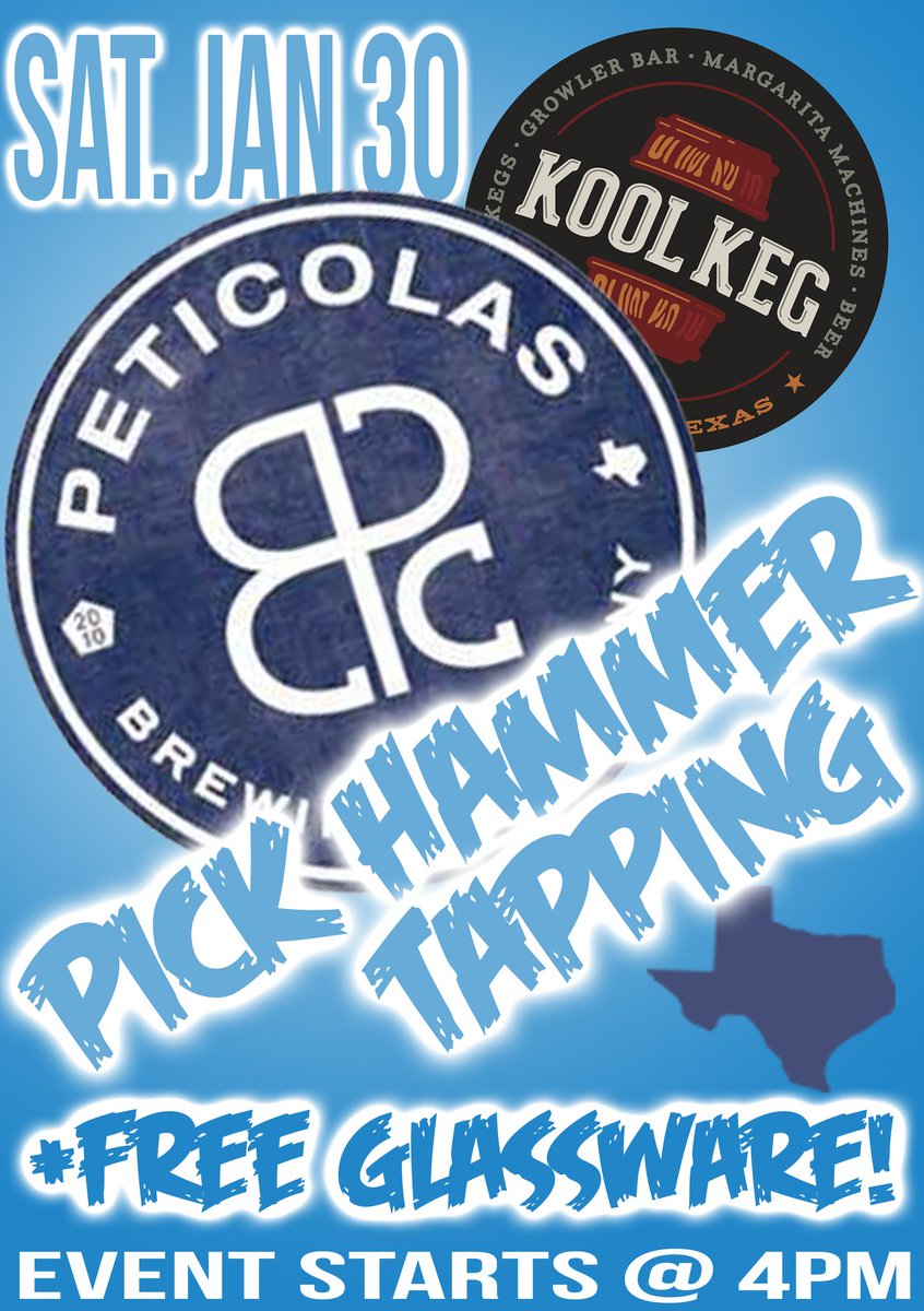 koolkegatown's tweet photo. @Peticolas #pickhammer tapping tomorrow w/ FREE GLASSES! Starts @ 4pm.
#koolkeg #growlerbar #bottleshop #drinklocal https://t.co/rYmLOvVMgw