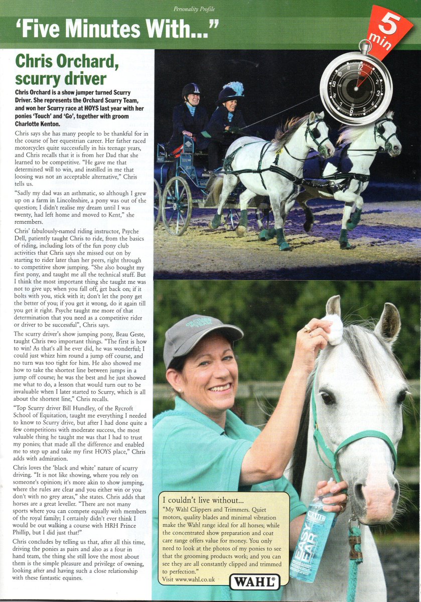 A lovely profile in the current Equi-Ads, thanks to Wahl UK for continued support to keep my ponies looking great !