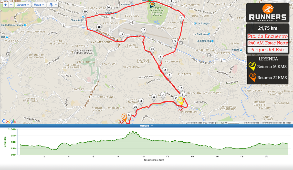 RunnersVzla's tweet photo. Domingo: estas son las rutas para el domingo. Los que van por 42K y 21K de maratón CAF #YoEntrenoCAF https://t.co/SAsb82UiZb