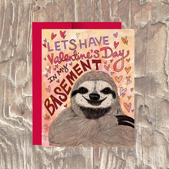 InkedInRedART's tweet photo. Valentine's #rapesloth is now available as a greeting card! ๐ https://t.co/eJTkd4D3VW @BuzzFeed #vdaycard #funnyvday https://t.co/BKfeAycV2K